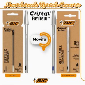 PENNE BIC CRYSTAL RE-NEW ARGENTO