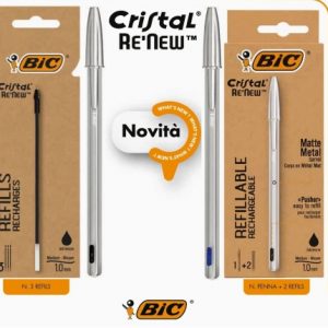 PENNE BIC CRYSTAL RE-NEW ARGENTO